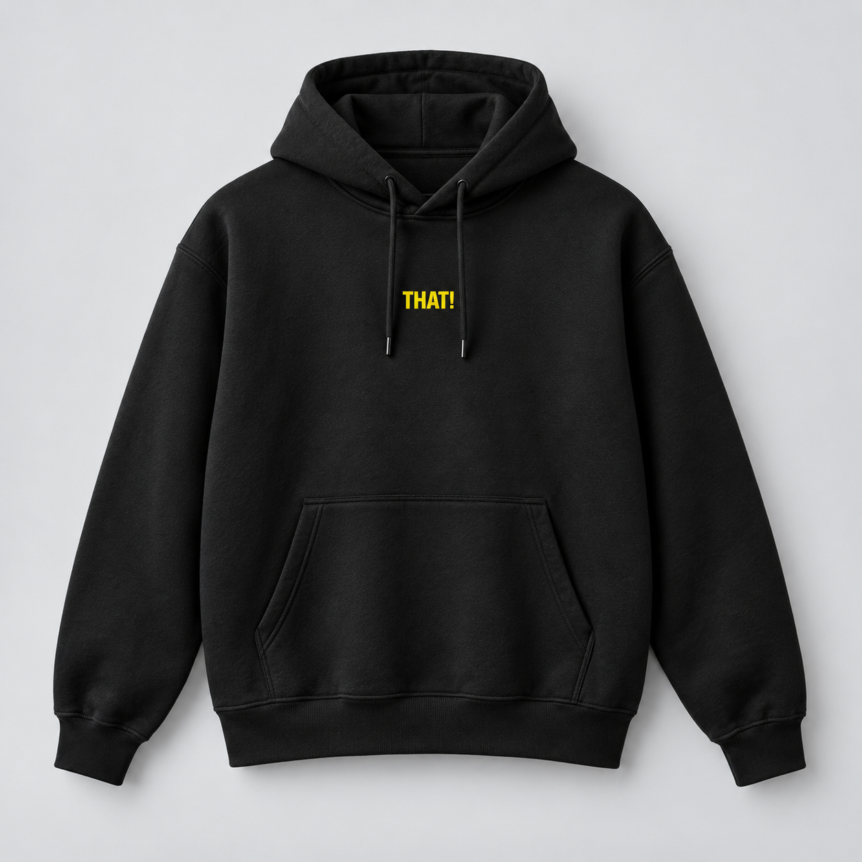 Concept black That Brands! hoodie with a yellow wordmark